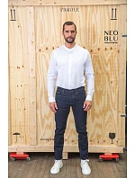 Men Popelínová košile s dl. rukávem a límcem white model 22499746 - NEOBLU Men Popelínová košile s dl. rukávem a límcem white model 22499746 - NEOBLU