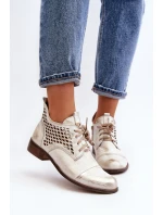 model 21646171 Nízké Kozačky Kožené Dámské Stříbrné - Zazoo