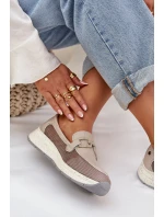 Dámské Kožené Mokasíny D&A model 21685986 Šedé - S.Barski Dámské Kožené Mokasíny D&A model 21685986 Šedé - S.Barski