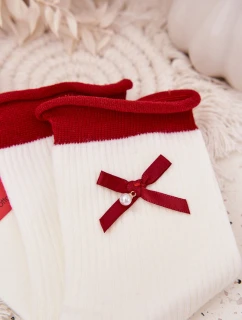 model 21786644 vánoční punčochy s mašlí Bílá - Aura.via