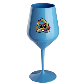 DUHOVÉ VESELÉ EE - modrý nerozbitný pohár na víno 470 ml DUHOVÉ VESELÉ EE - modrý nerozbitný pohár na víno 470 ml