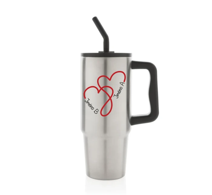 Termoska s barevným víčkem pro zamilované