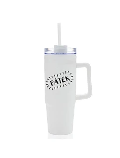 PÁTEK - bílý cestovní hrnek s průhledným víčkem 900 ml