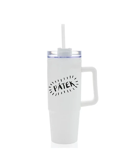 PÁTEK - bílý cestovní hrnek s průhledným víčkem 900 ml PÁTEK - bílý cestovní hrnek s průhledným víčkem 900 ml