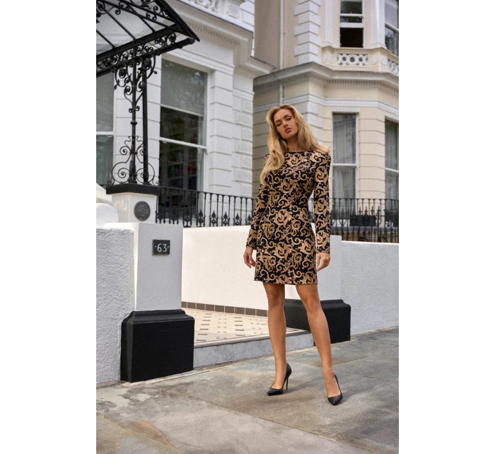 Dámské šaty M756 Model 1 černo-zlaté - Moe Dámské šaty M756 Model 1 černo-zlaté - Moe