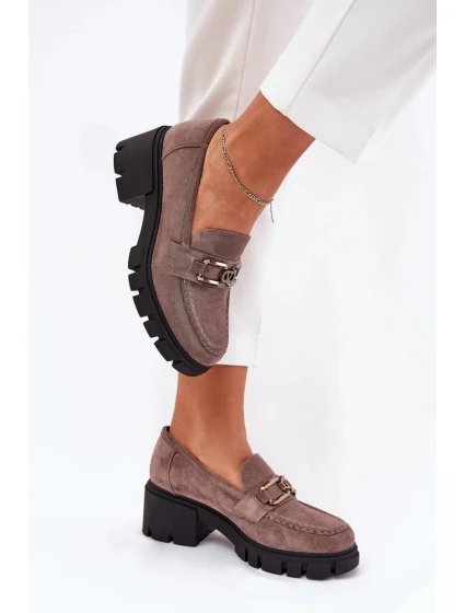 Dámské polobotky model 21205159 tmavě béžové Step in style - SWEET SHOES