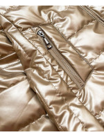 Lesklá zlatá prošívaná dámská bunda model 16149517 - 6&8 Fashion
