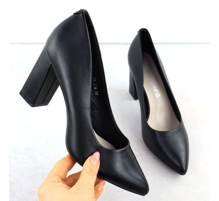 Černé lodičky na jehlovém podpatku černé Sergio Leone PB216