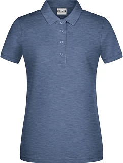 Dámské piqué polo z bio bavlny 02. light denim melange model 22534270 - Daiber