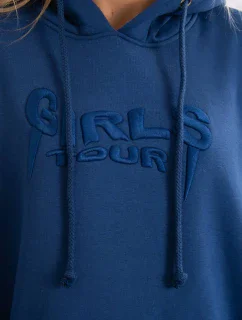 Zateplená mikina s vyšívaným model 18747352 oversize denim - K-Fashion