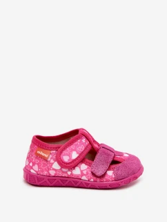 Pantofle Dětské Na Suchý Zip V Růžové model 21705440 - Milami