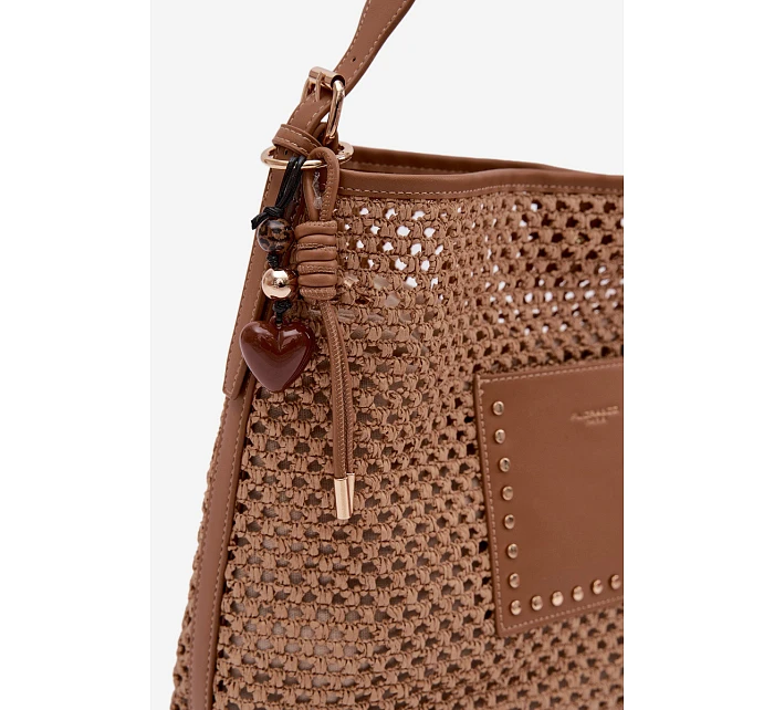 Kabelka s Pletením a Světle hnědá model 22111686 - Flora&Co