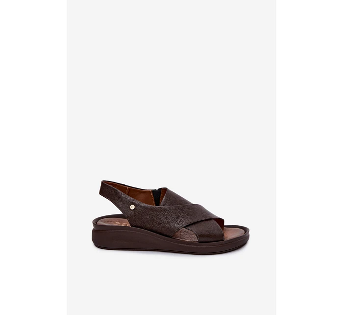 Zazoo 40392 Kožené dámské sandály čokoládové