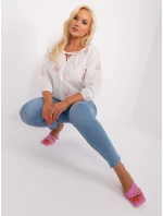 Bluzka LK BZ biało różowy model 18837792 - FPrice Bluzka LK BZ biało różowy model 18837792 - FPrice