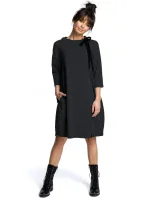 B070 Oversized šaty s páskem na zavazování - fialové