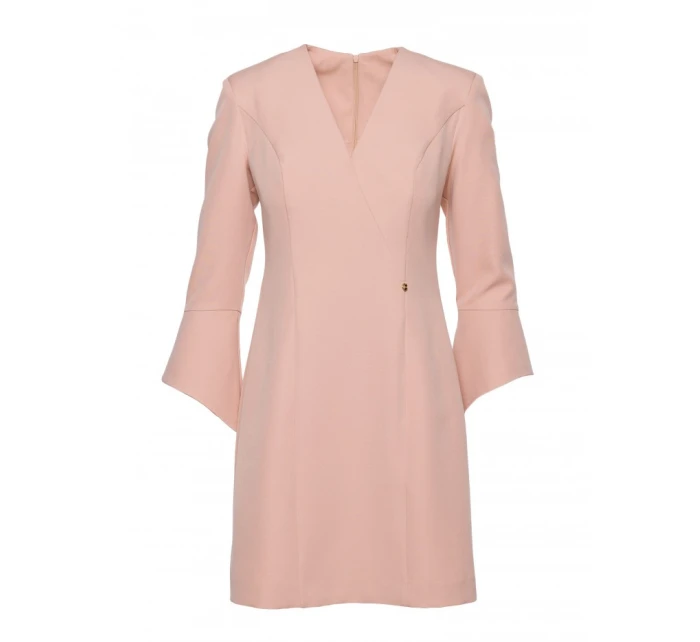 M876 Šaty s širokými manžetami - béžové