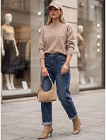 Dámské džíny Mom Fit s vysokým pasem, modré, FashionStreet UY3113 Dámské džíny Mom Fit s vysokým pasem, modré, FashionStreet UY3113