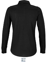Women Piqué halenka s dlouhým rukávem deep black model 22499840 - NEOBLU Women Piqué halenka s dlouhým rukávem deep black model 22499840 - NEOBLU
