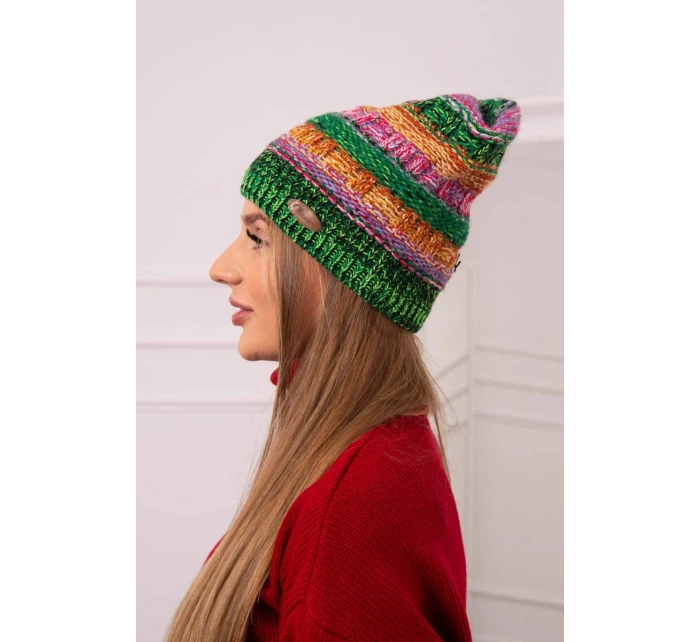 Fleecová čepice Patrycja K254 fialová+zelená neonová Fleecová čepice Patrycja K254 fialová+zelená neonová