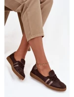 Kožené semišové dámské polobotky typu barefoot Zazoo N1341 čokoládové