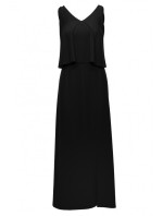 Maxi šaty s volánkem model 18257766 černé - Makover