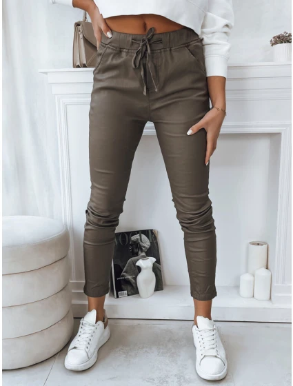 Dámské kalhoty LIZZY dark beige FashionStreet UY1775 Dámské kalhoty LIZZY dark beige FashionStreet UY1775