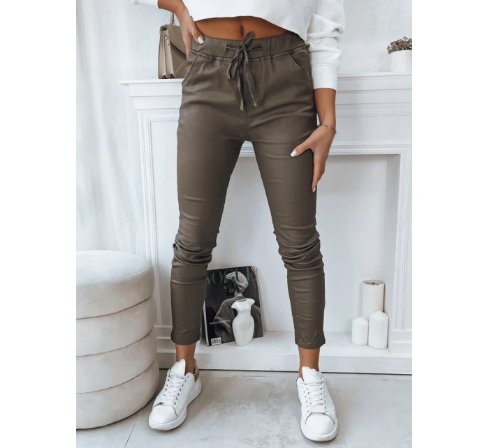 Dámské kalhoty LIZZY dark beige FashionStreet UY1775 Dámské kalhoty LIZZY dark beige FashionStreet UY1775