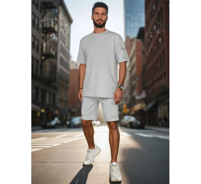 Pánská základní šedá souprava FashionStreet AX0797