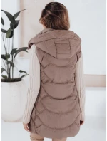Dámská zateplená prošívaná vesta latte FashionStreet TY5104