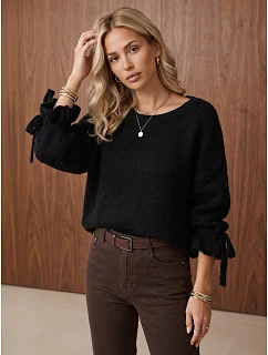 Dámský svetr oversize, černý, FashionStreet MY2601