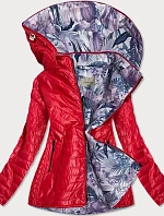 Červená dámská bunda s ozdobnou podšívkou (MM21)