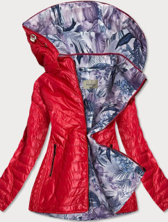 Červená dámská bunda s ozdobnou podšívkou (MM21)
