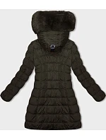 Dámská zimní bunda v khaki barvě s kapucí model 21246483 - LHD Dámská zimní bunda v khaki barvě s kapucí model 21246483 - LHD