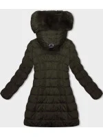 Dámská zimní bunda v khaki barvě s kapucí model 21246483 - LHD