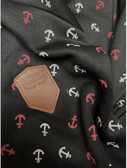 Černá hrubší mikina se zipem a se vzorem model 21310430 - 6&8 Fashion