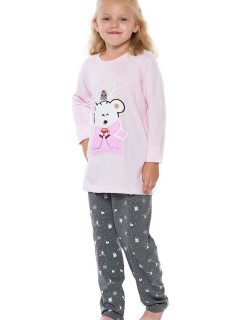 Dívčí pyžamo Winter růžové s medvídkem