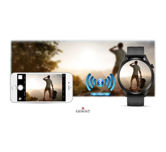 GIEWONT Vertex SmartCall GW450-1 Carbon/Carbon Silicone Smartwatch GIEWONT Vertex SmartCall GW450-1 Carbon/Carbon Silicone Smartwatch