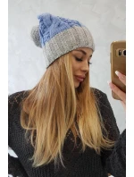 Paris fleecová čepice K212 modrá+šedá