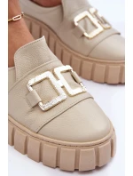 Dámské kožené polobotky na platformě Lewski model 21636641 - Boto