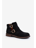 Dámské boty na ploché podrážce s pásky černé model 21647710 - Boto Dámské boty na ploché podrážce s pásky černé model 21647710 - Boto