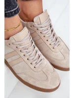 Nízké dámské semišové tenisky béžové Zazoo N1068