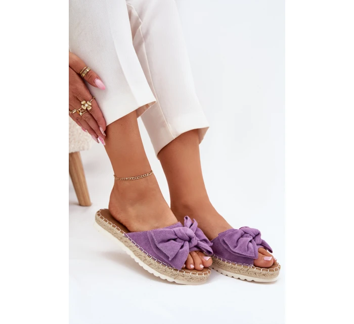 Dámské Sandály Na Platformě S Pletením A Mašlí Fialové Alpireda Dámské Sandály Na Platformě S Pletením A Mašlí Fialové Alpireda