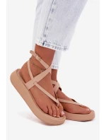Dámské sandály na platformě Béžové model 22038413 - Boto
