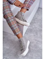 Dámské Tenisky Big Star Vysoké Zateplené Šedé EE274114 Dámské Tenisky Big Star Vysoké Zateplené Šedé EE274114