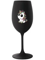 DUHOVÝ JEDNOROŽEC - černá sklenice na víno 350 ml DUHOVÝ JEDNOROŽEC - černá sklenice na víno 350 ml