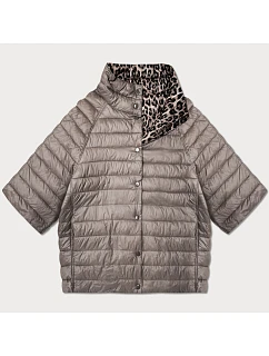 Oboustranná dámská bunda plus size s 3/4 rukávy Goodlookin cocoa/panther (M6-6308-358)