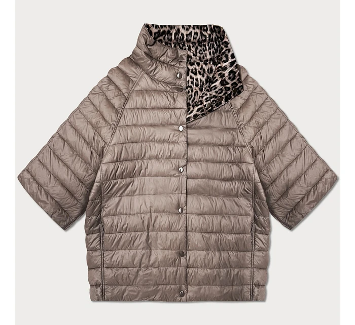Oboustranná dámská bunda plus size s 3/4 rukávy Goodlookin cocoa/panther (M6-6308-358) Oboustranná dámská bunda plus size s 3/4 rukávy Goodlookin cocoa/panther (M6-6308-358)