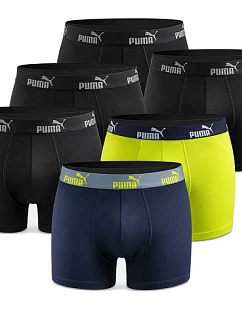 Puma boxerky, pánské spodky, boxershorts, balení po 6 kusech, černé, zelené, tmavě modré