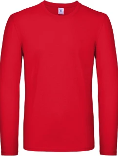 B&C #E150 LSL Tričko s dlouhým rukávem 01.005T red