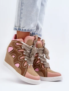 Dámské tenisky na podpatku růžové model 21648554 - Boto